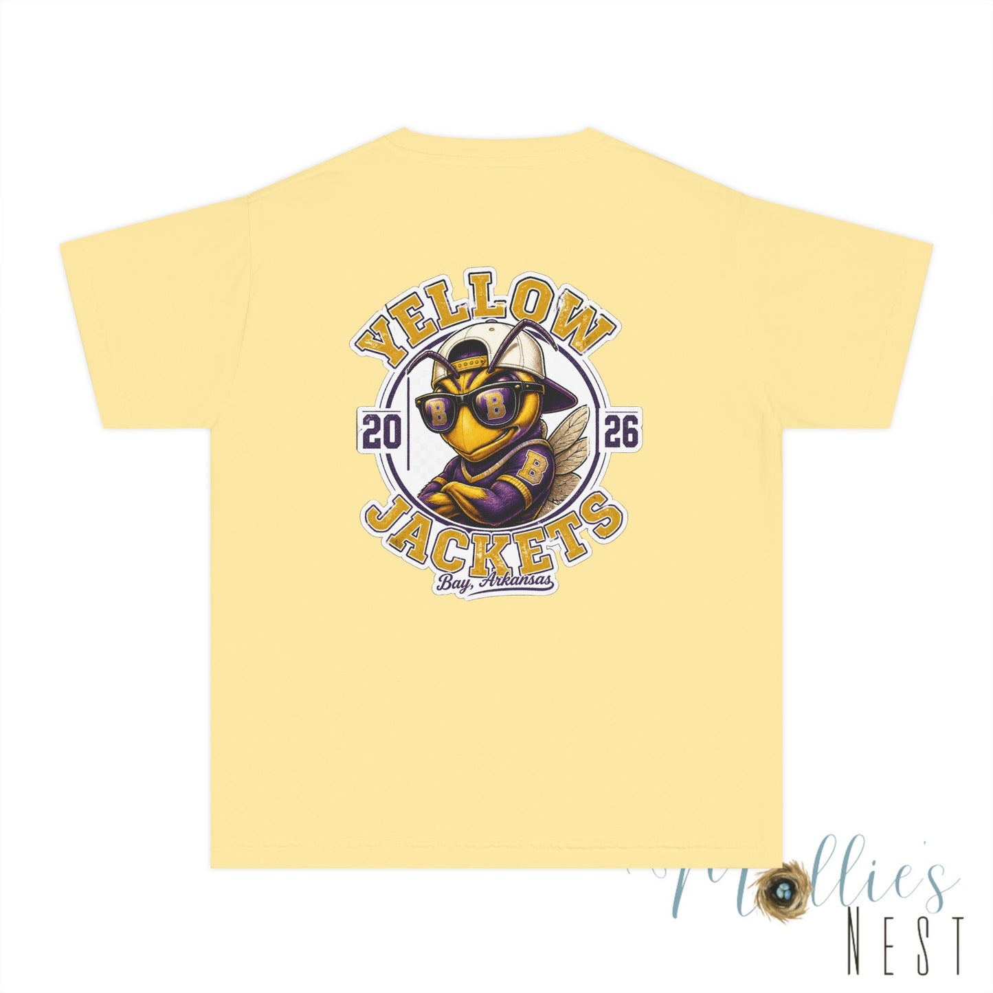 Youth — Yellow Jackets Mascot 2026 School Spirit Shirt. Comfort Colors