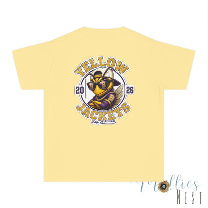 Youth — Yellow Jackets Mascot 2026 School Spirit Shirt. Comfort Colors