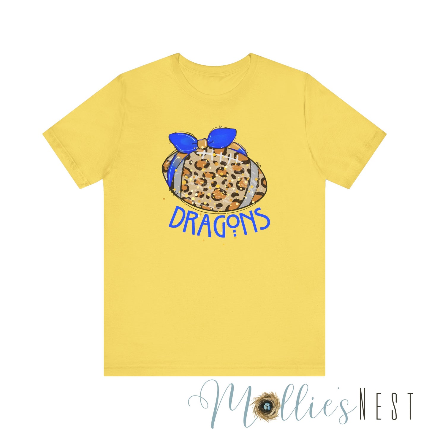 ADULT DRAGONS LEOPARD FOOTBALL. Jersey Short Sleeve Tee