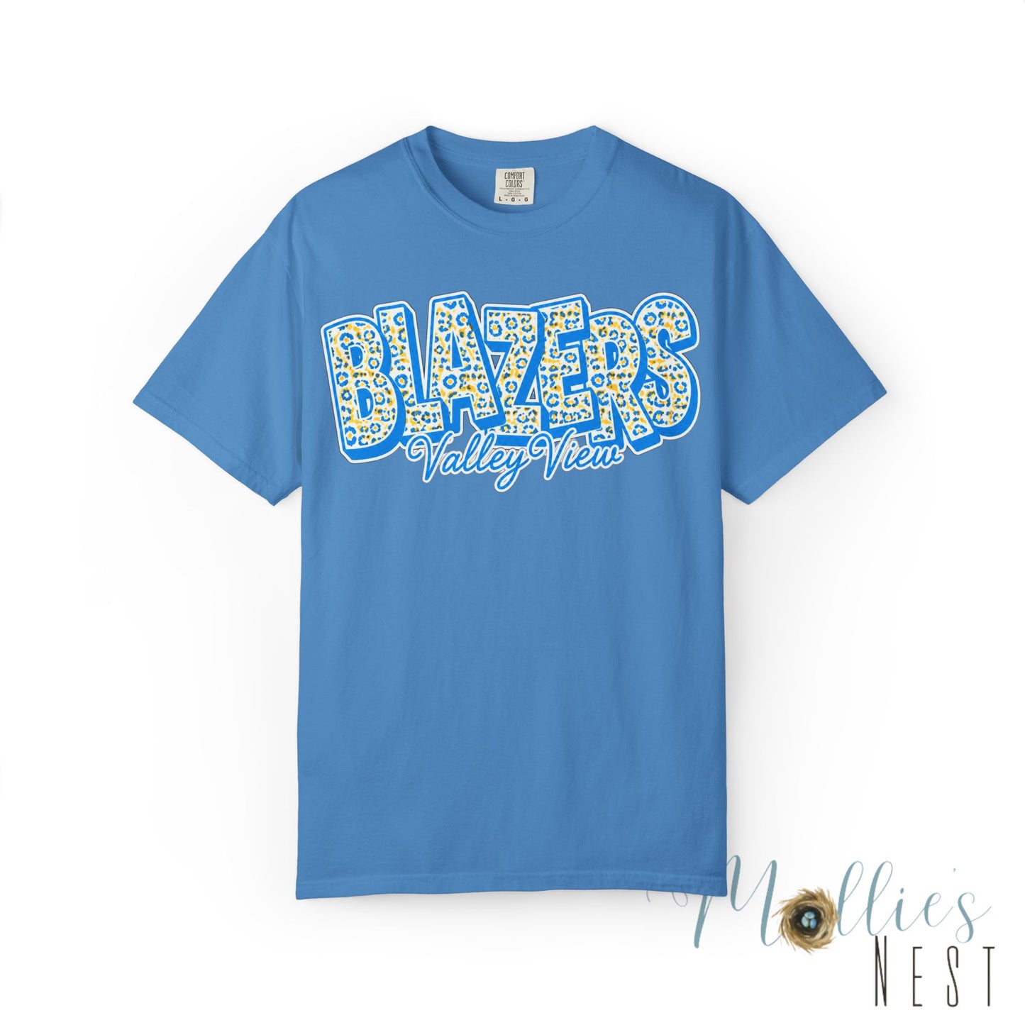 ADULT. Blazers Valley View Leopard Print T-Shirt - Stacked font