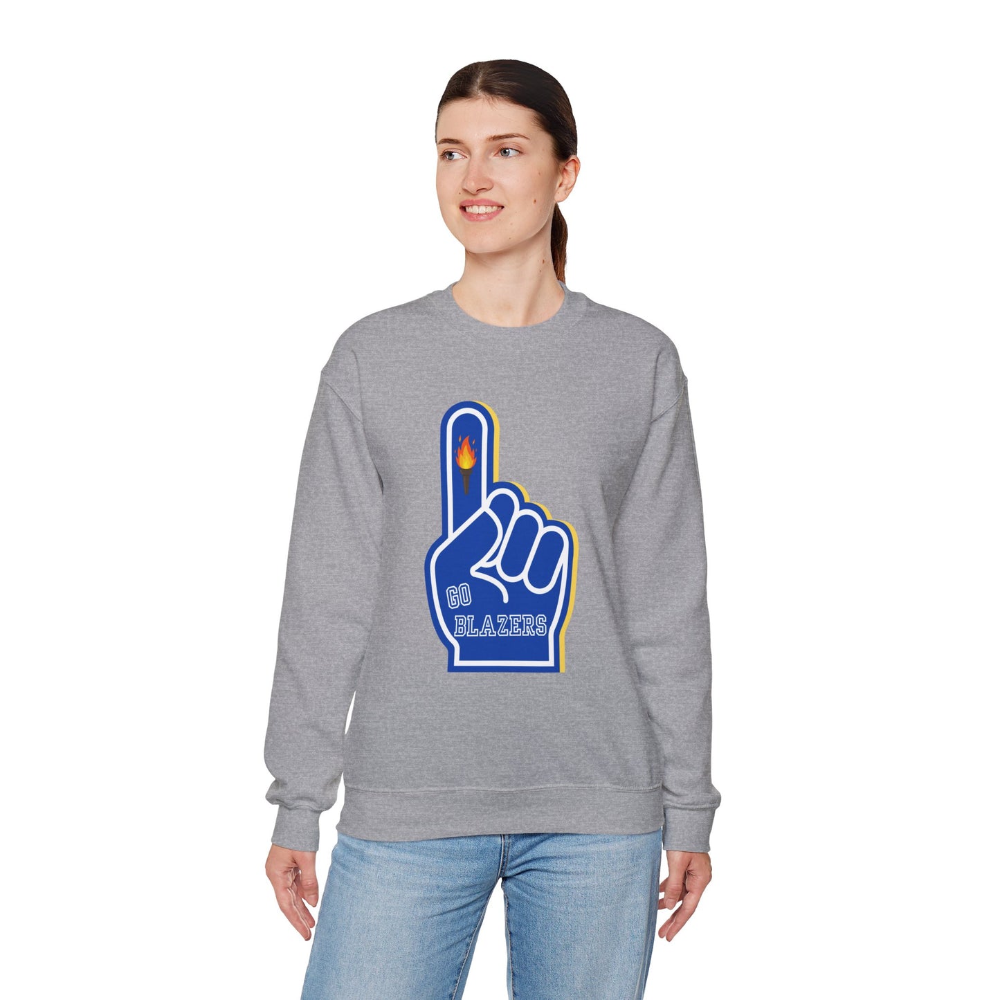 Unisex Heavy Blend™ Crewneck Sweatshirt. Foam Finger Valley View
