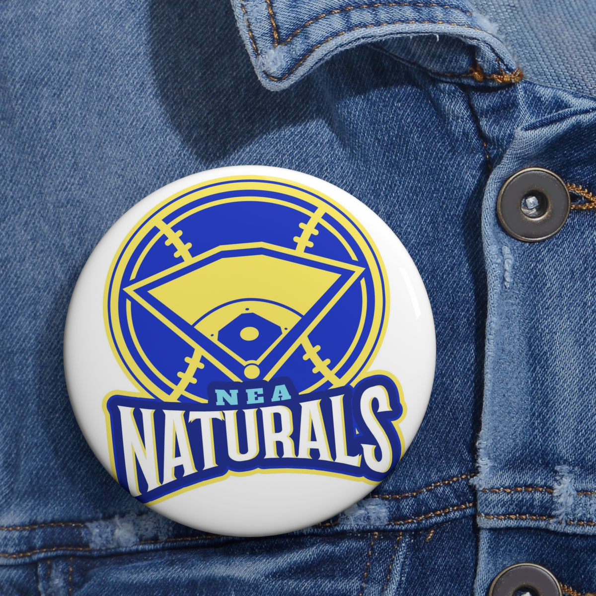 Baseball Button — NEA Naturals Baseball Team Logo Button