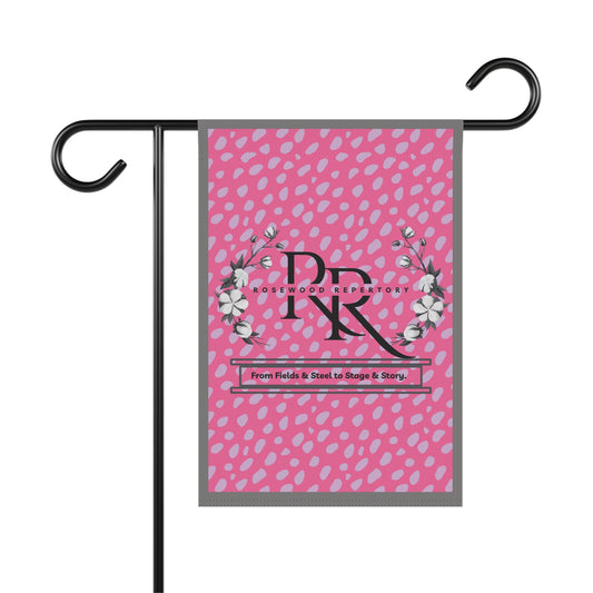 Pink Floral Monogram Garden Flag — Personalized PRK Logo House Banner