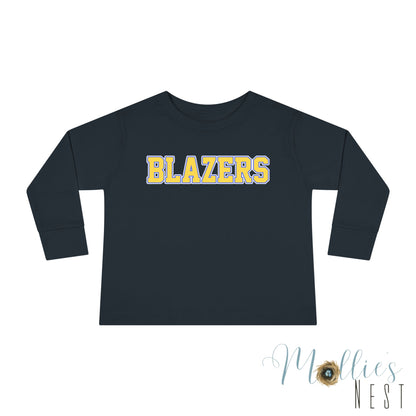 Toddler Blazers - Classic Blue & Gold - Valley View Long Sleeve Tee