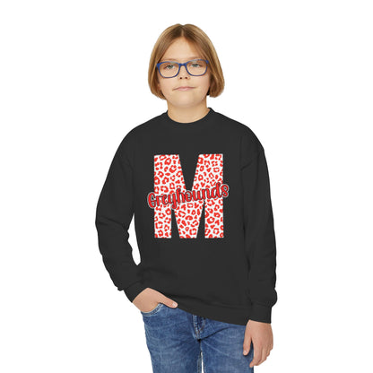 Youth Marmaduke Greyhounds. Crewneck Sweatshirt – Leopard Print