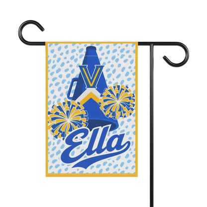 Personalized Cheerleader Flag – Custom Name 'Ella' Pom-Poms & Megaphone Design