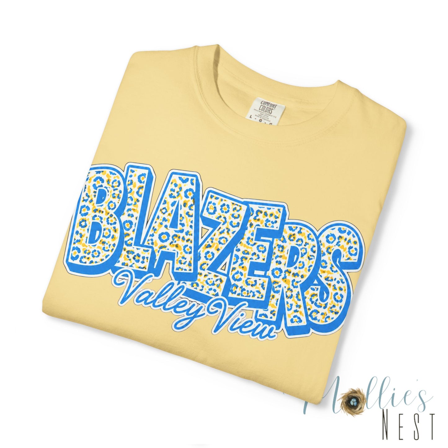 ADULT. Blazers Valley View Leopard Print T-Shirt - Stacked font