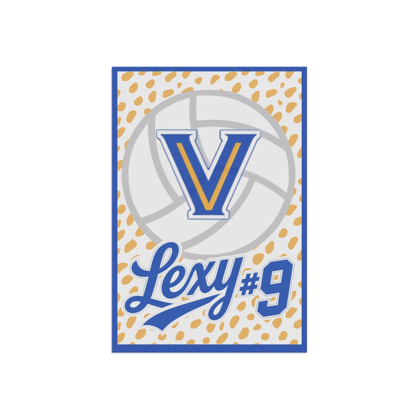CUSTOM. Lexy. volleyball Flag -  Blue & Gold