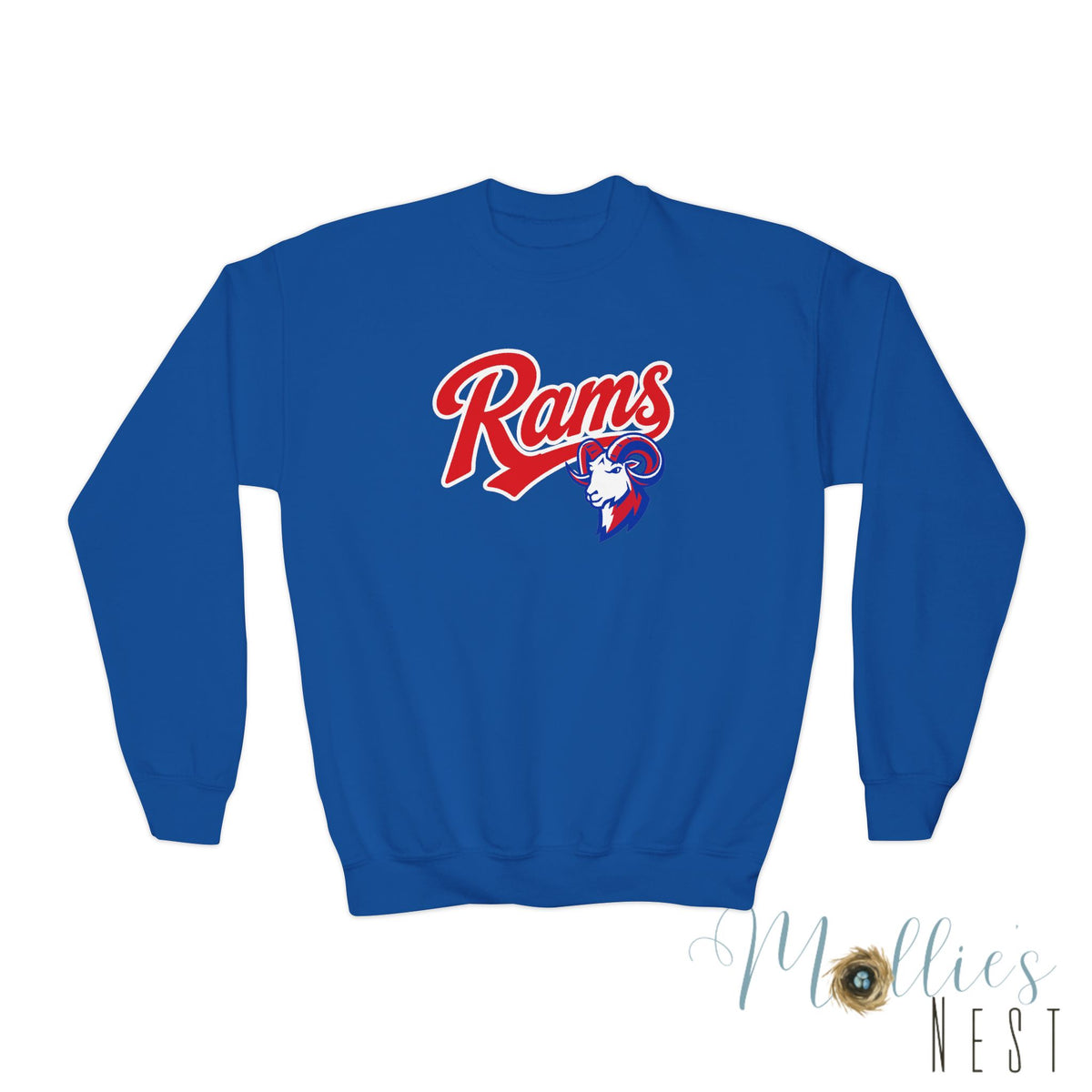 Youth Sweatshirt — Paragould 'Rams' Retro Script with Ram Head Logo