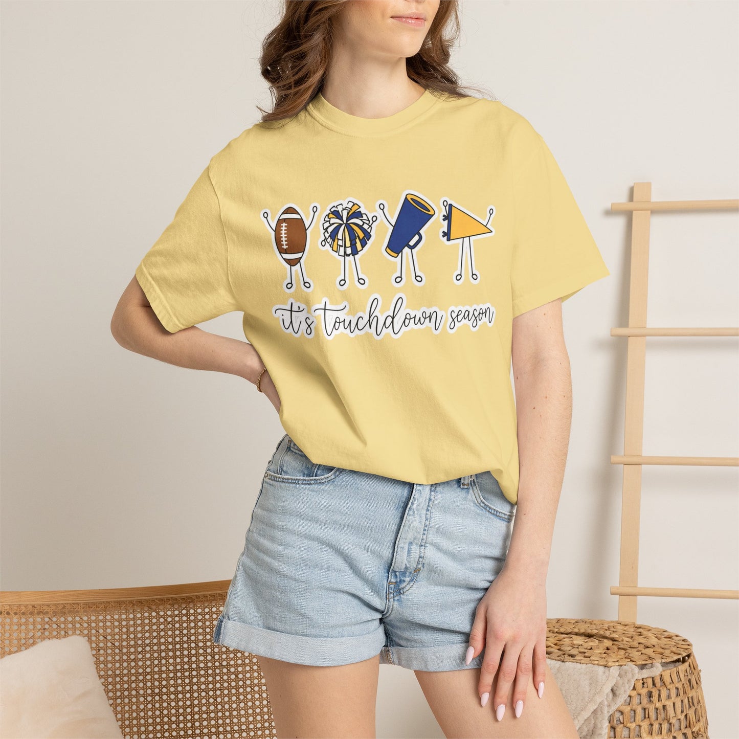 Touchdown Season (Blue/Yellow) T-Shirt — Football Friends Graphic Tee