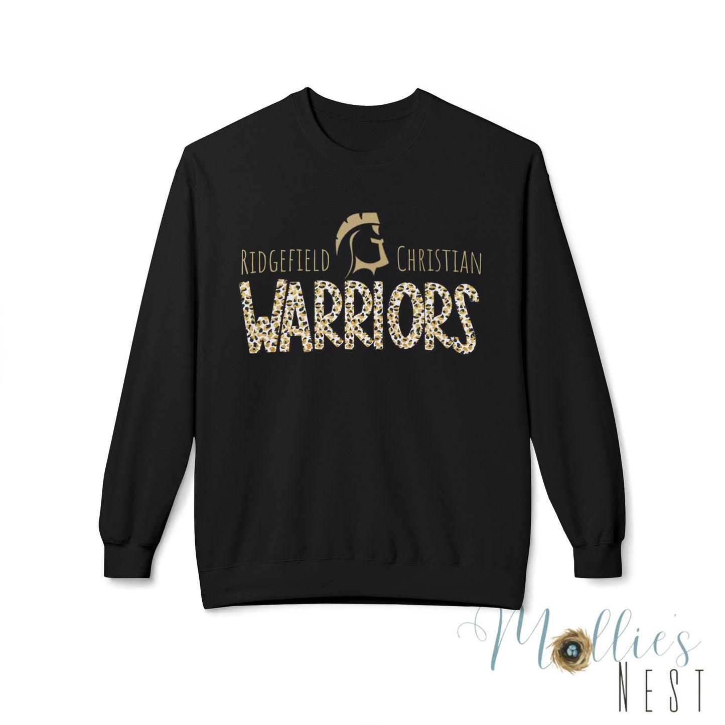 Ridgefield Christian Warriors Leopard Crewneck Sweatshirt