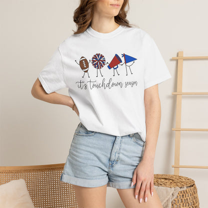 Touchdown Season (Blue/Red) T-Shirt — Football Friends Graphic