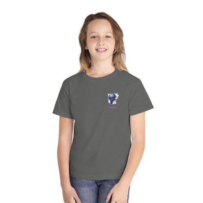 YOUTH. The View Gameday Football T-Shirt — Blue Helmet Vintage Style. MANNLY BRAND
