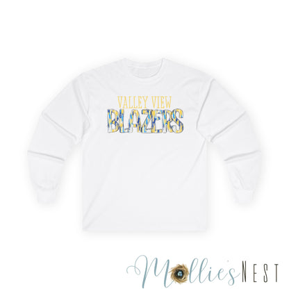 Valley View Blazers Long Sleeve Tee. Gildan
