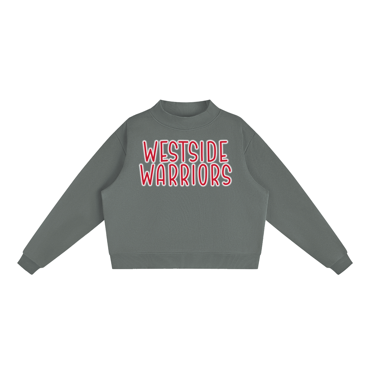 Essential Fleece Mock-Neck Crew Sweatshirt - Westside Warriors Stacked