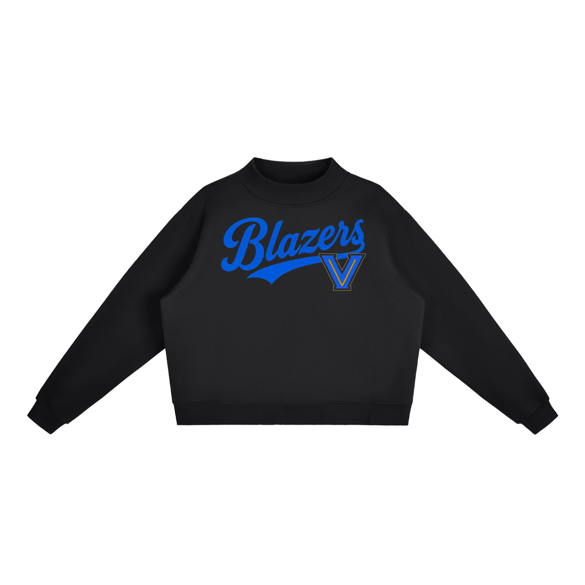 Essential Fleece Mock-Neck Crew Sweatshirt -Valley View Blazers