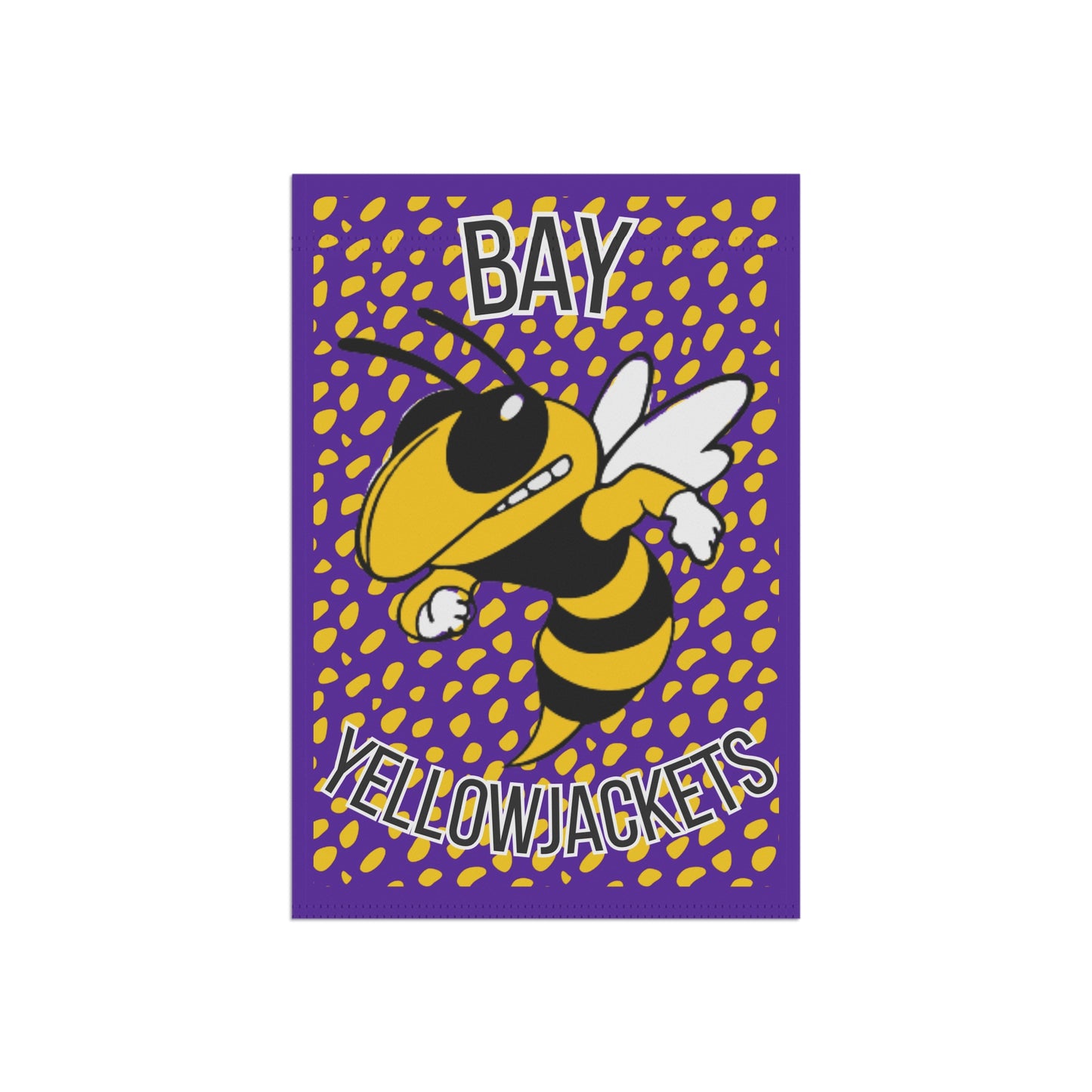 Bay Yellowjackets Flag — Purple Mascot Yard Banner