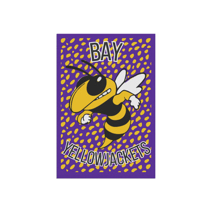 Bay Yellowjackets Flag — Purple Mascot Yard Banner