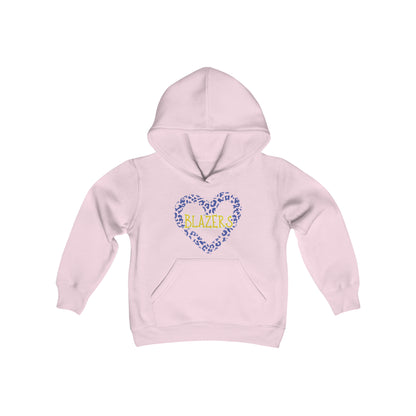 Blazer Leopard Heart Youth Heavy Blend Hooded Sweatshirt