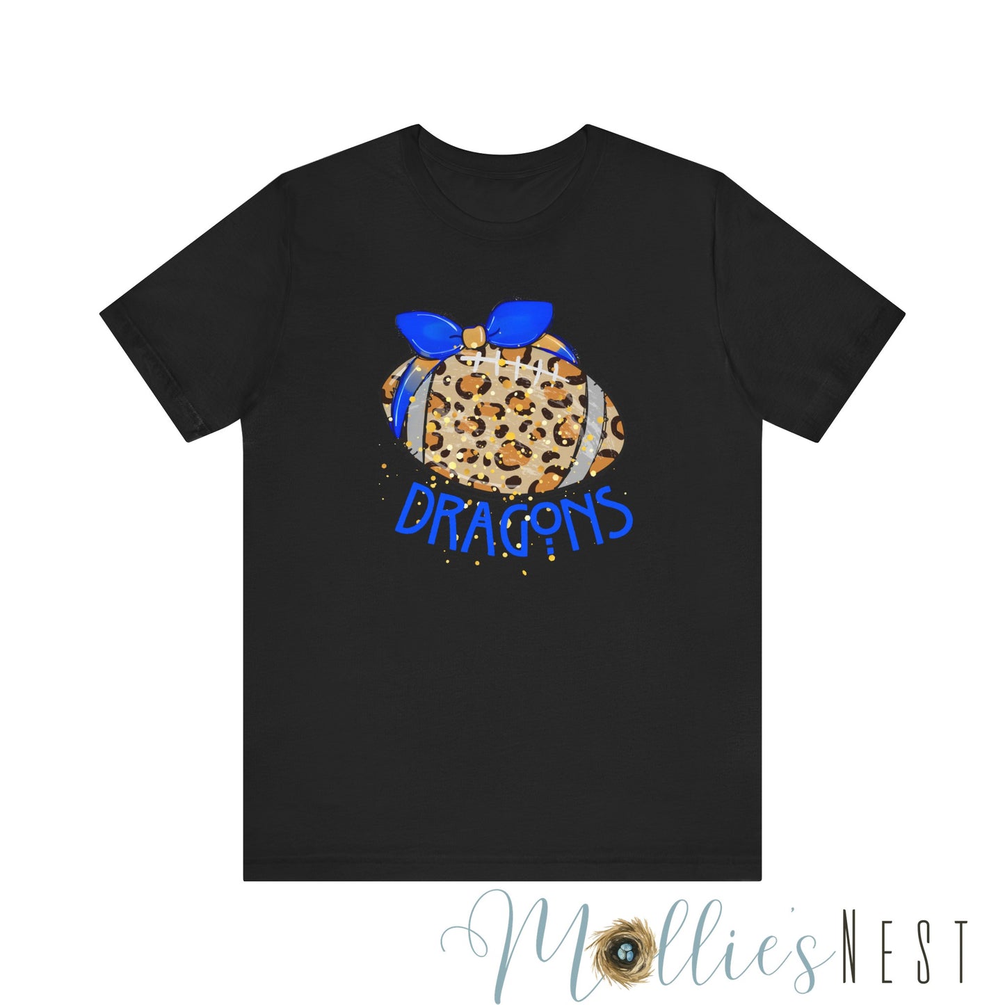 ADULT DRAGONS LEOPARD FOOTBALL. Jersey Short Sleeve Tee