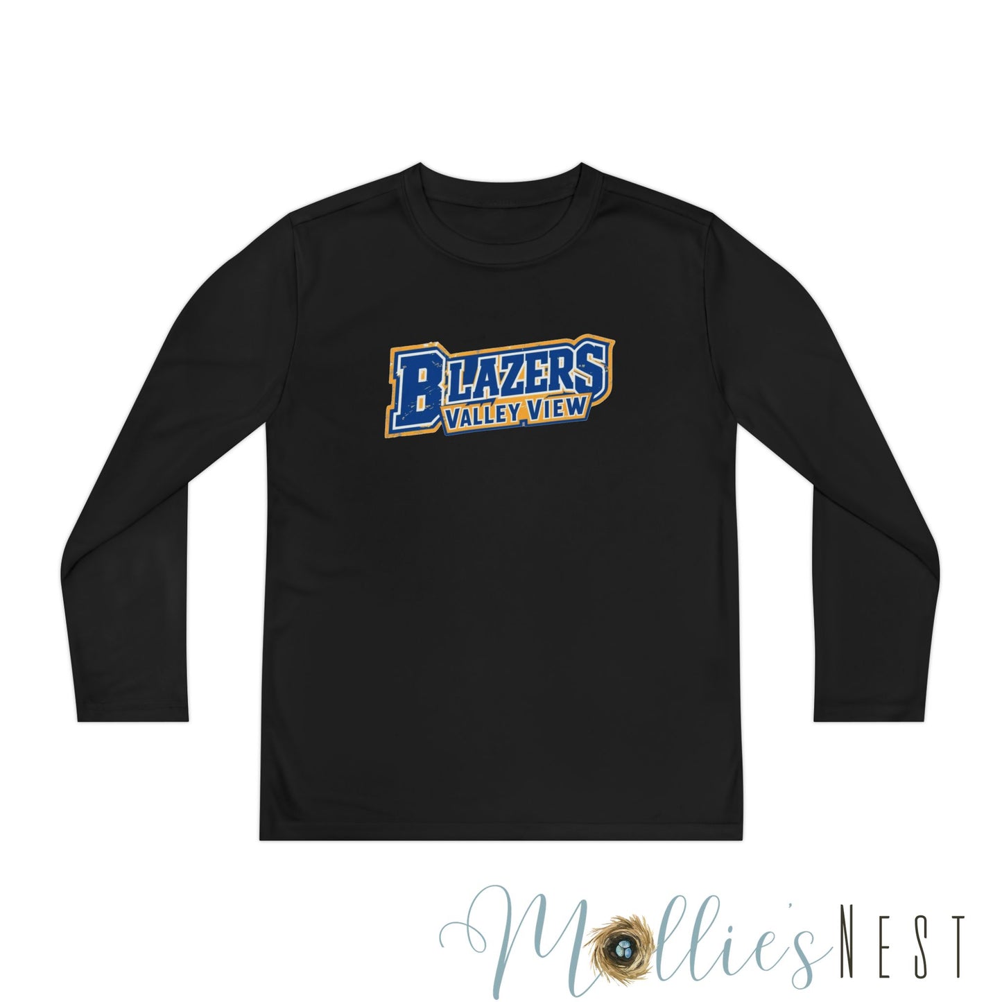 Youth Long Sleeve Competitor Tee. Valley View Blazers