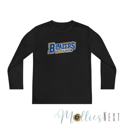 Youth Long Sleeve Competitor Tee. Valley View Blazers