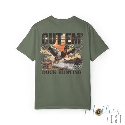 Duck Hunting T-Shirt — "Cut Em'" Mallard Graphic Tee