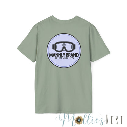 Mannly Brand Unisex Softstyle T-Shirt for Ski Enthusiasts - Cozy Comfort & Adventure