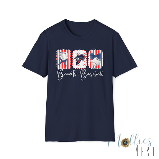 Bandits Baseball T-Shirt — Baseball Helmet & Glove Design