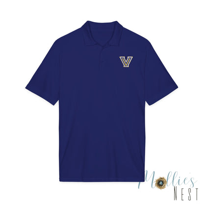 ADULT size - Embroidered 'V' Performance Polo — Moisture-Wicking Sport Shirt - Valley View Logo