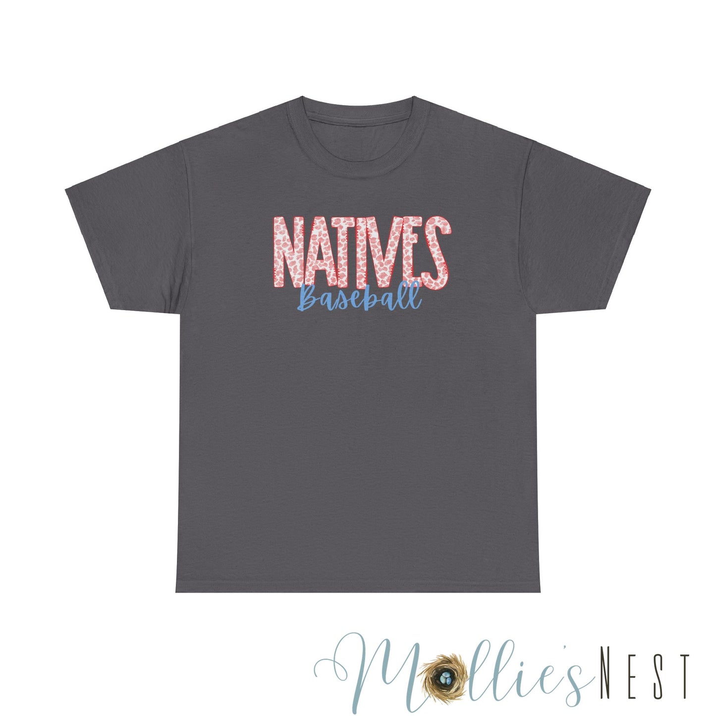 Leopard Natives Baseball Heavy Cotton Tee. NATIVES 25
