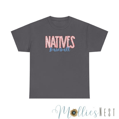 Leopard Natives Baseball Heavy Cotton Tee. NATIVES 25