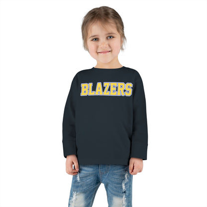 Toddler Blazers - Classic Blue & Gold - Valley View Long Sleeve Tee