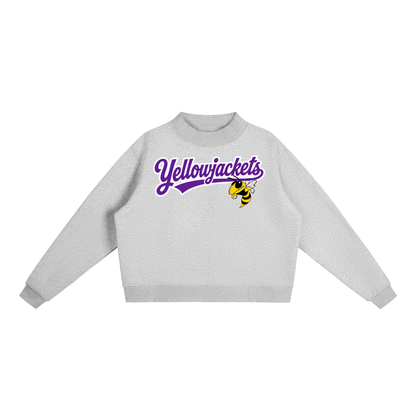Essential Fleece Mock-Neck Crew Sweatshirt- Bay Yellowjackets