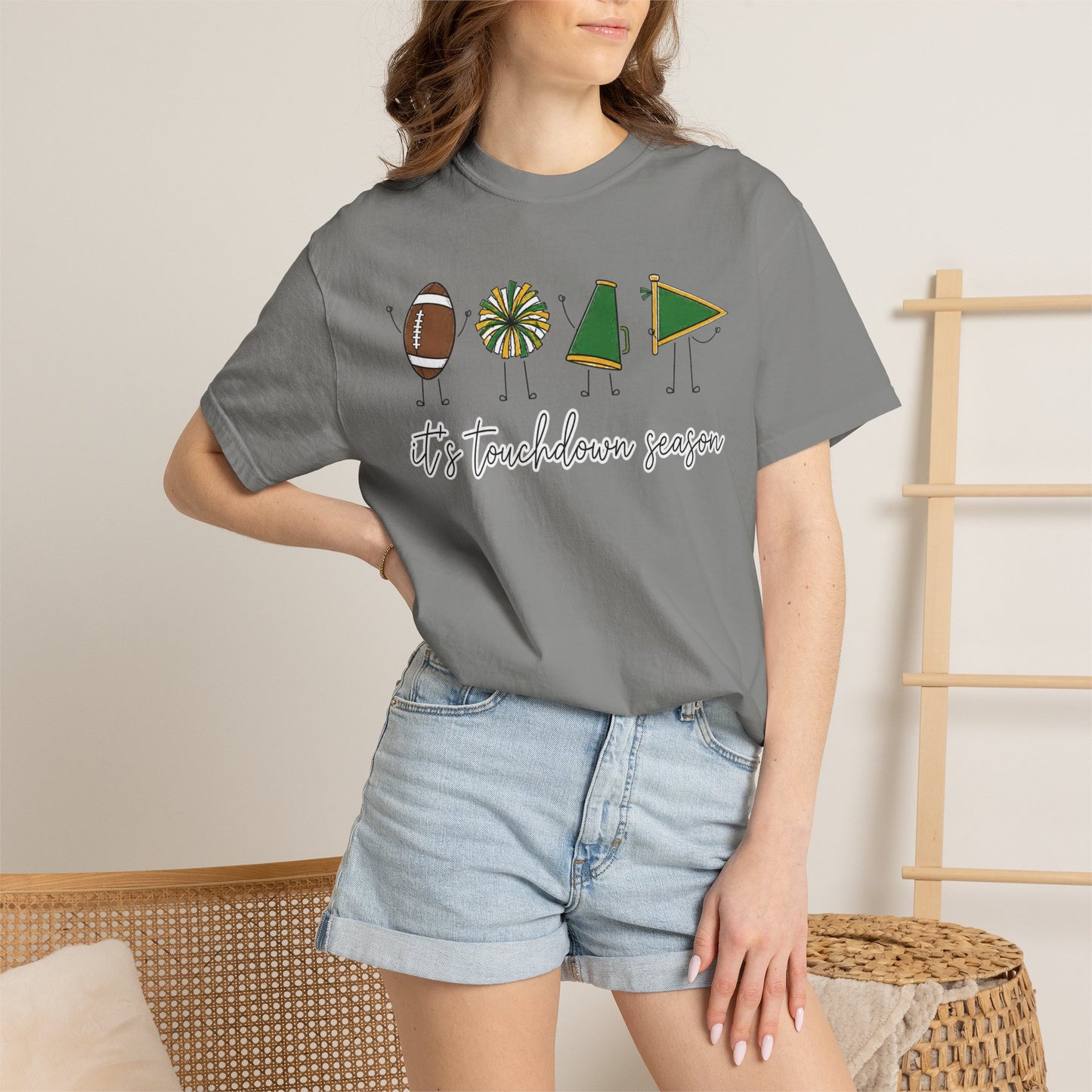 Touchdown Season (Green/Yellow)  T-shirt — Football Friends Graphic