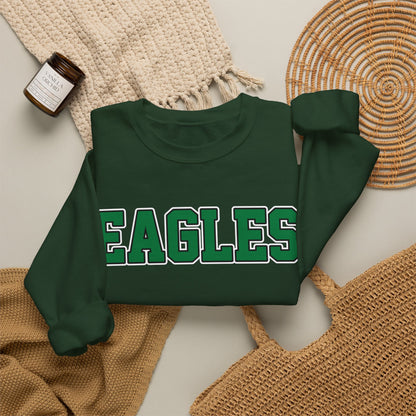 Eagles Green -Block Font Crewneck Sweatshirt