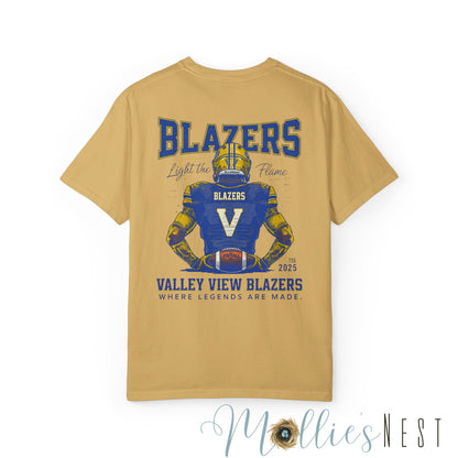 Valley View Blazers Garment-Dyed T-shirt. ADULT "Where Legends are Made"