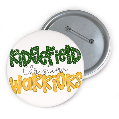 Ridgefiled Warriors Button 1 - Gold & Green