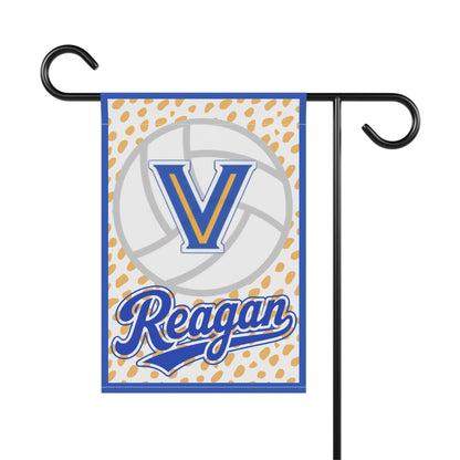 Personalized Volleyball Flag - "Reagan" Blue & Gold