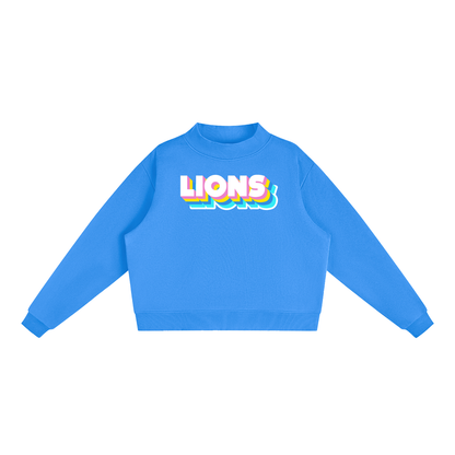 Essential Fleece Mock-Neck Crew Sweatshirt - Lions Neon