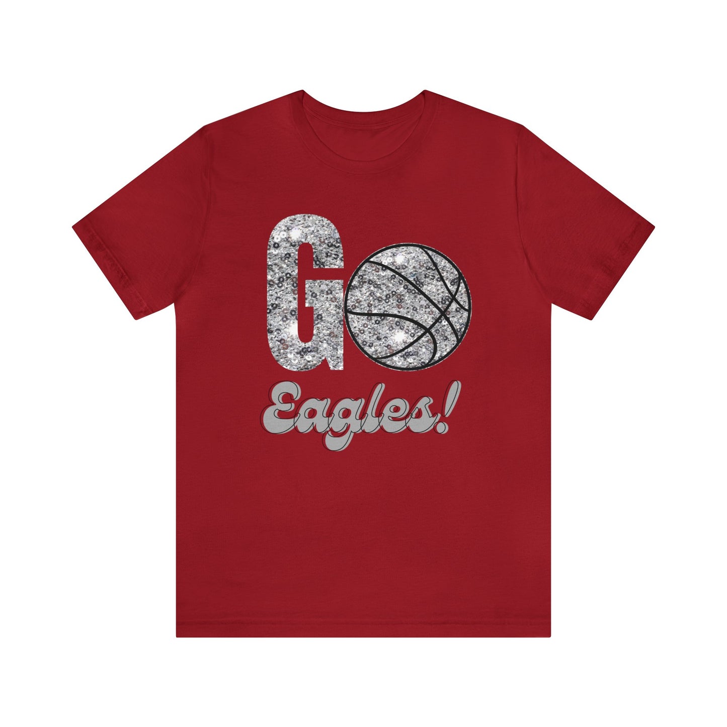 Faux Sequin Eagles Basketball Jersey Short Sleeve Tee