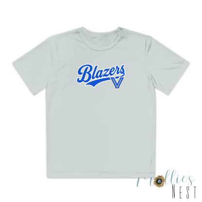 Blazers Youth Drifit — Blue Script Logo Team Shirt