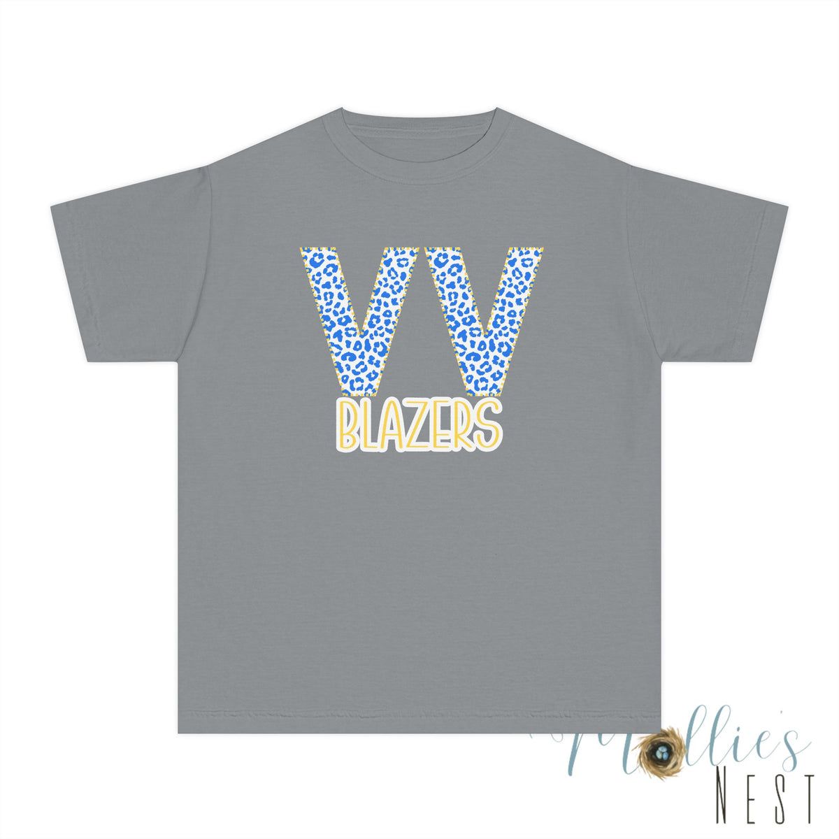 Youth Valley View. VV -Blazers Leopard Monogram Tee