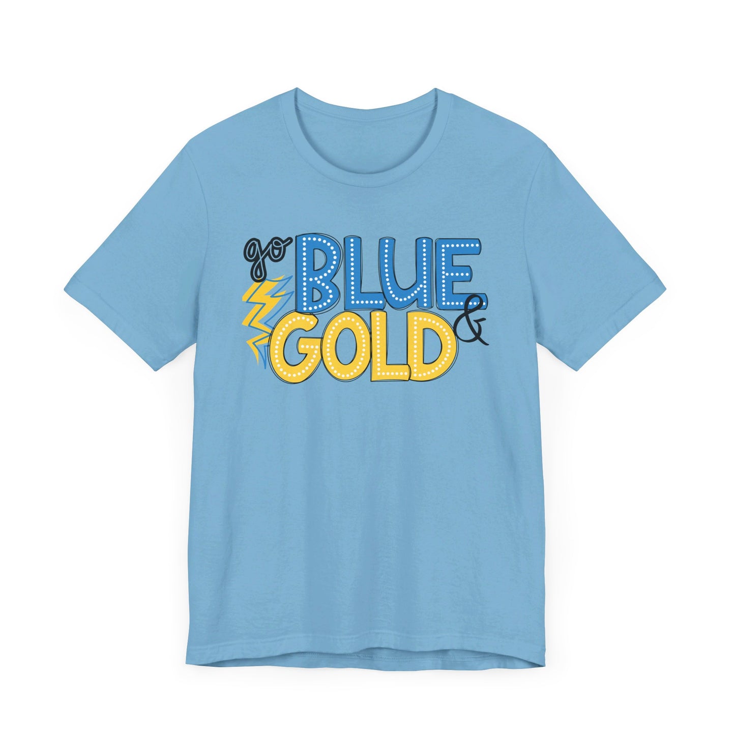 Unisex Blue & Gold. Jersey Short Sleeve Tee