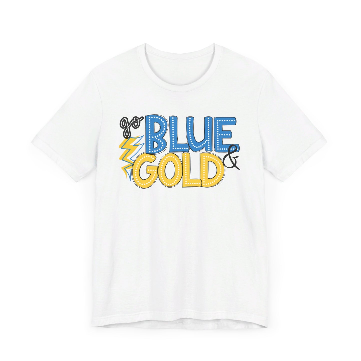 Unisex Blue & Gold. Jersey Short Sleeve Tee