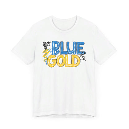 Unisex Blue & Gold. Jersey Short Sleeve Tee