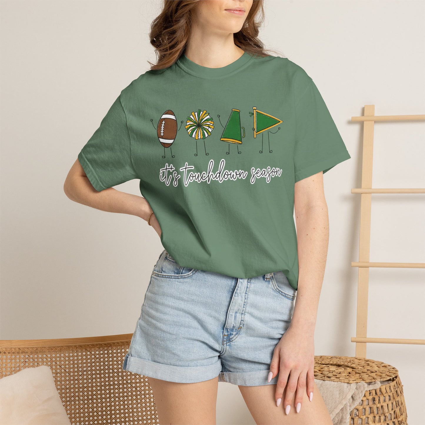Touchdown Season (Green/Yellow)  T-shirt — Football Friends Graphic