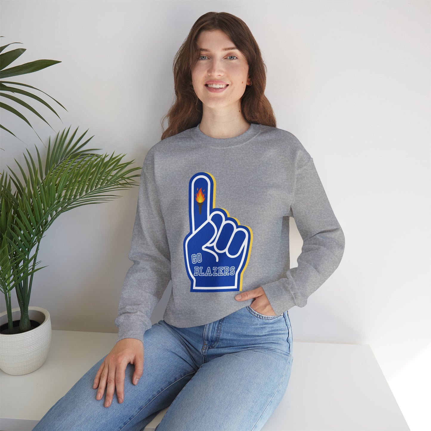 Unisex Heavy Blend™ Crewneck Sweatshirt. Foam Finger Valley View