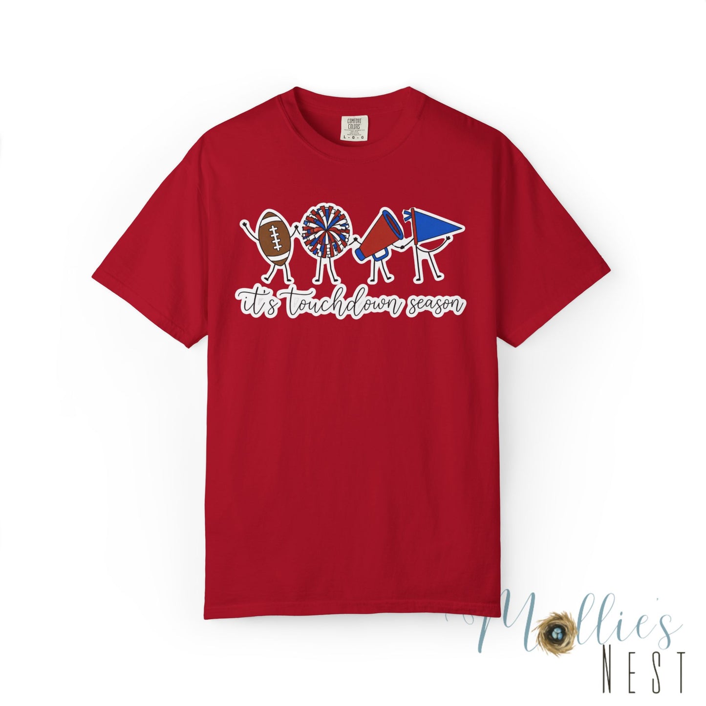 Touchdown Season (Blue/Red) T-Shirt — Football Friends Graphic