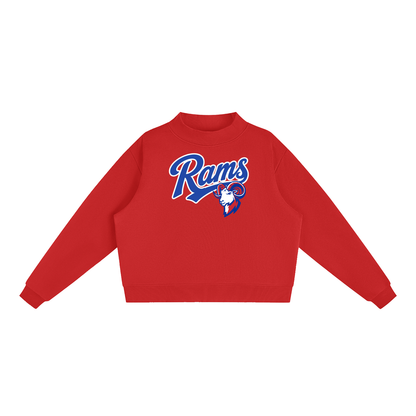 Essential Fleece Mock-Neck Crew Sweatshirt - Paragould Rams_Blue